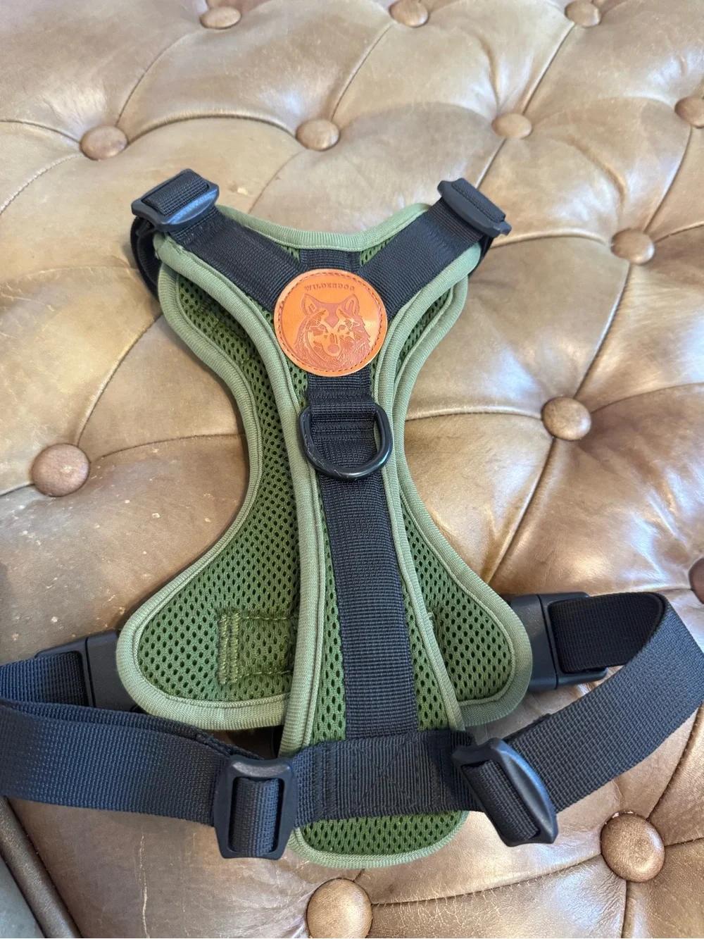 Wilderdog Olive Green Mesh Dog Harness Size M
